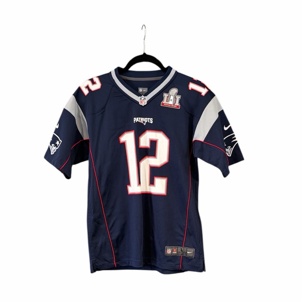 Tom‎ Brady New England Patriots Super Bowl 51 Nike Jersey Size Large Youth 14-16